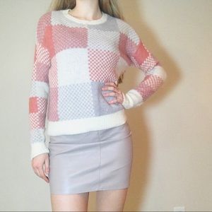 Abercrombie Pastel Color Block Patchwork Sweater